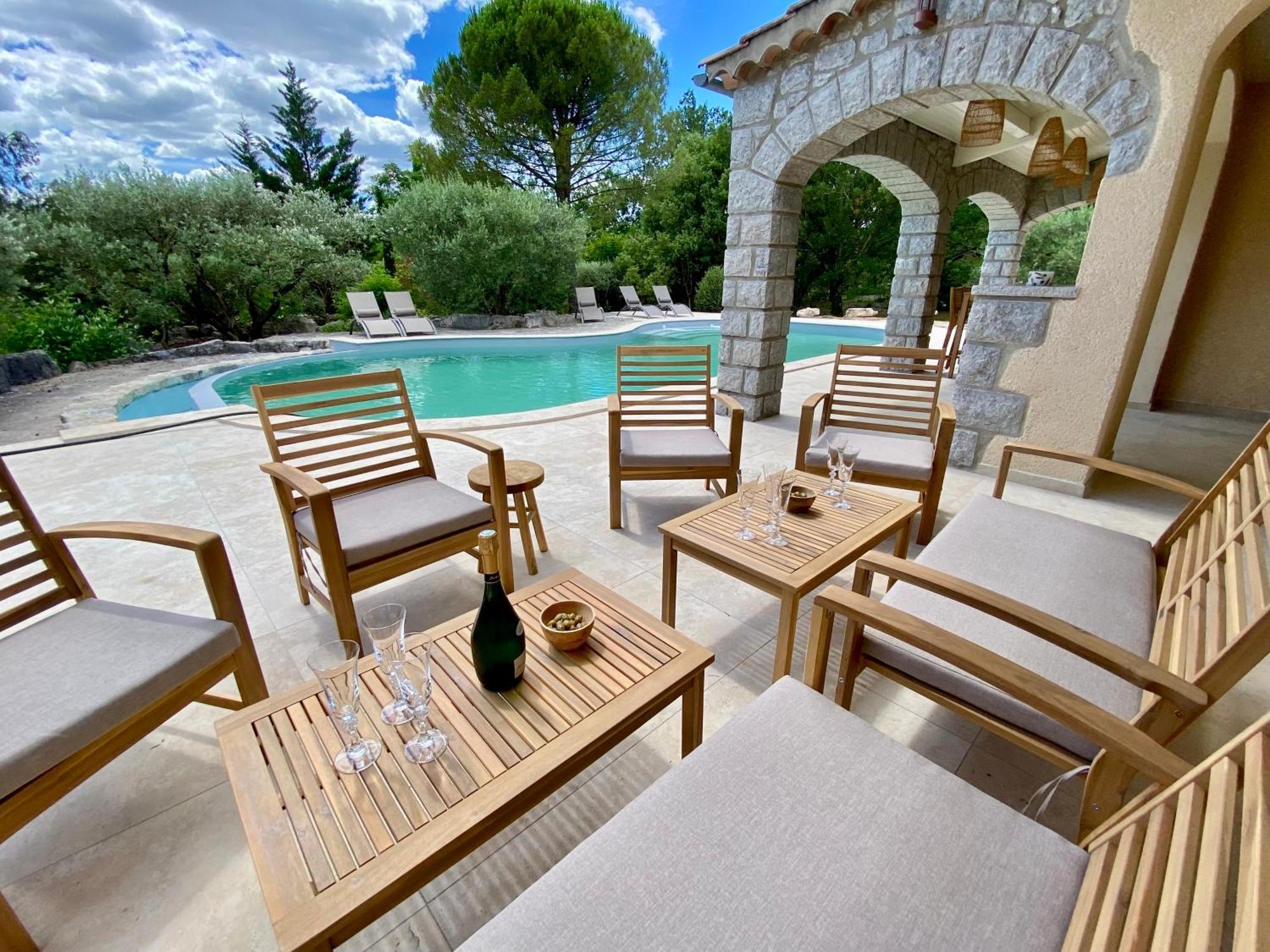 Maison Pour 12P, Piscine A Debordement Chauffee D'Avril A Octobre Inclus Рюом Екстер'єр фото