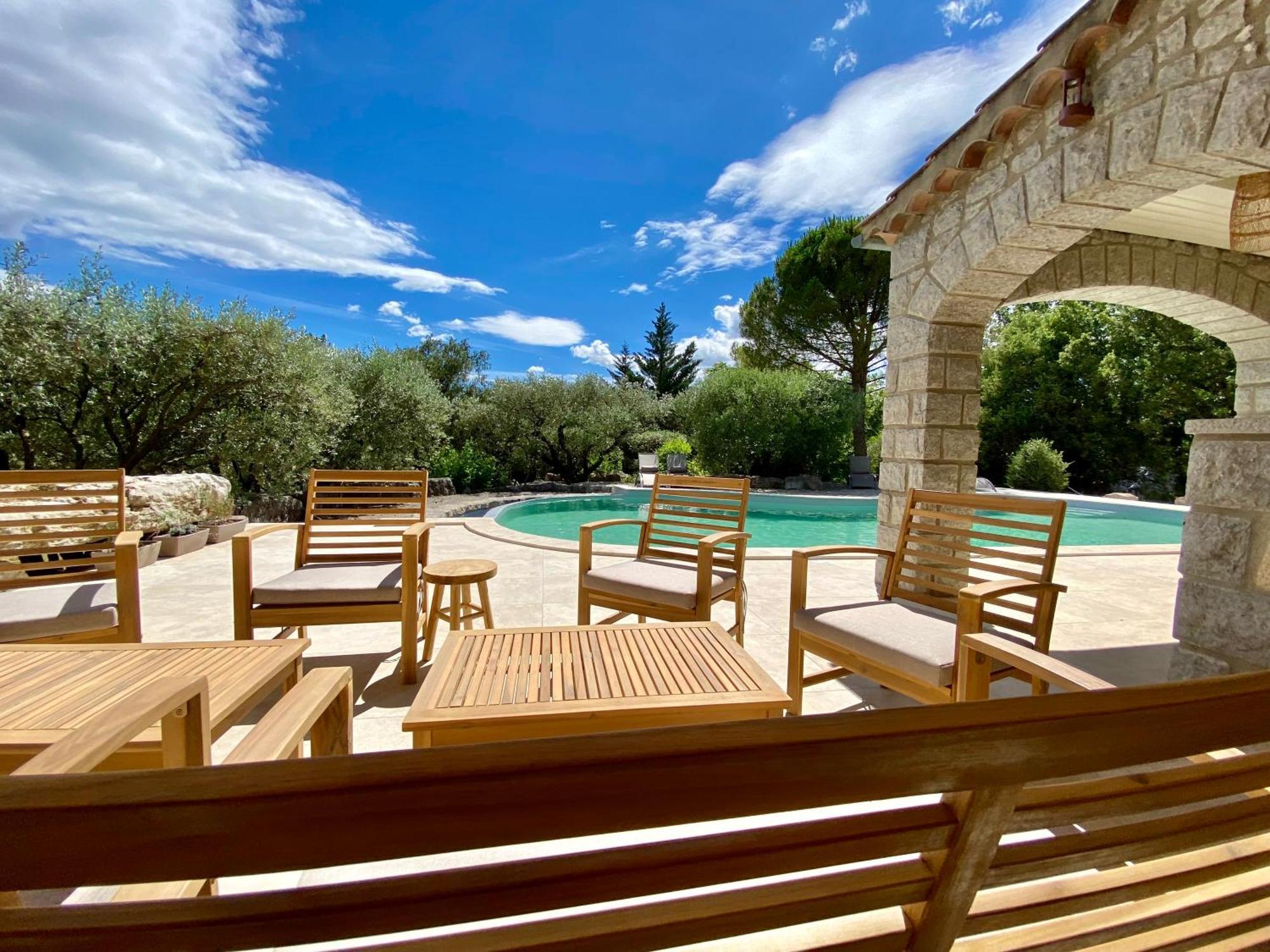 Maison Pour 12P, Piscine A Debordement Chauffee D'Avril A Octobre Inclus Рюом Екстер'єр фото