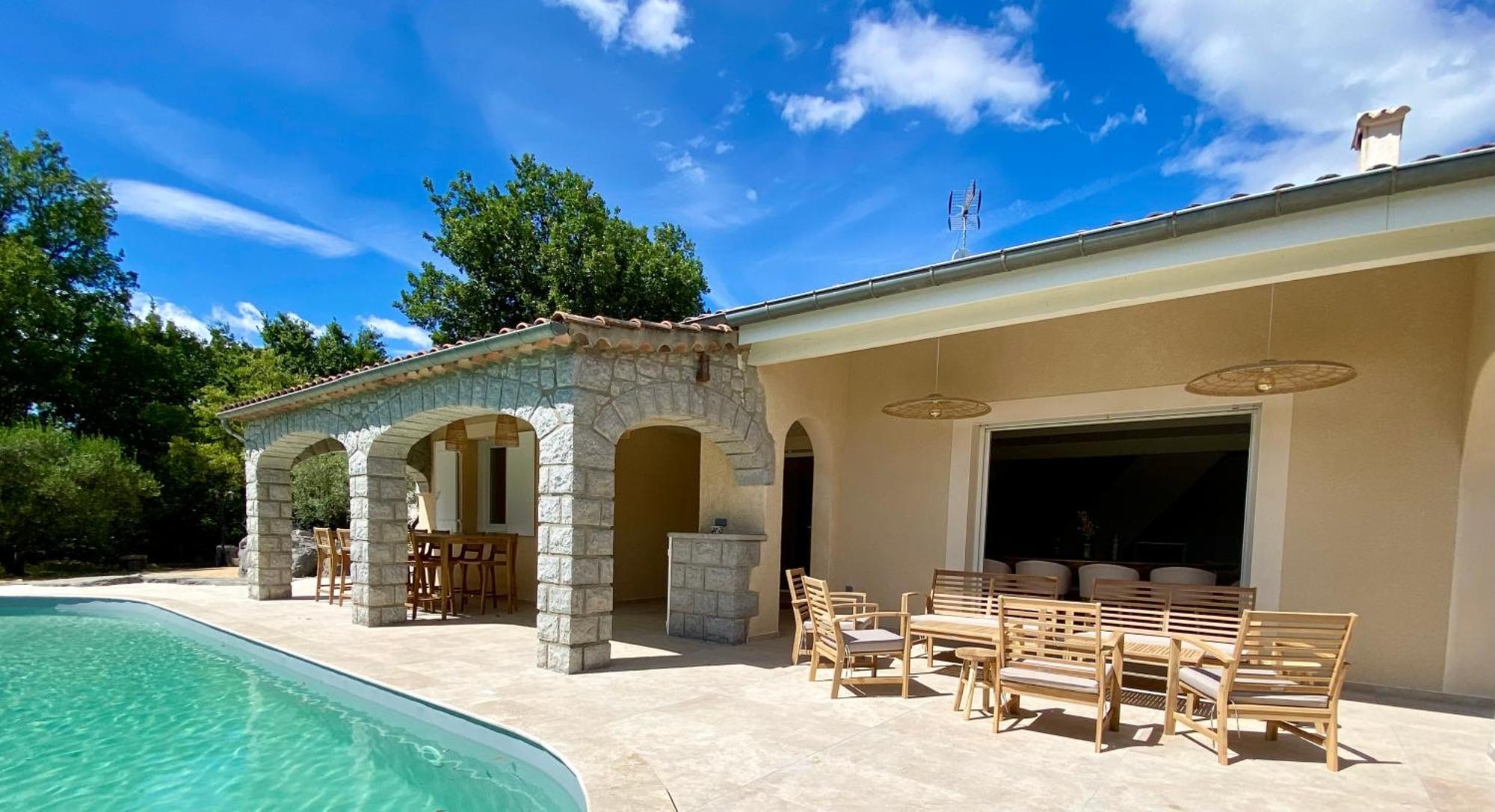 Maison Pour 12P, Piscine A Debordement Chauffee D'Avril A Octobre Inclus Рюом Екстер'єр фото